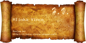 Hlinka Vince névjegykártya